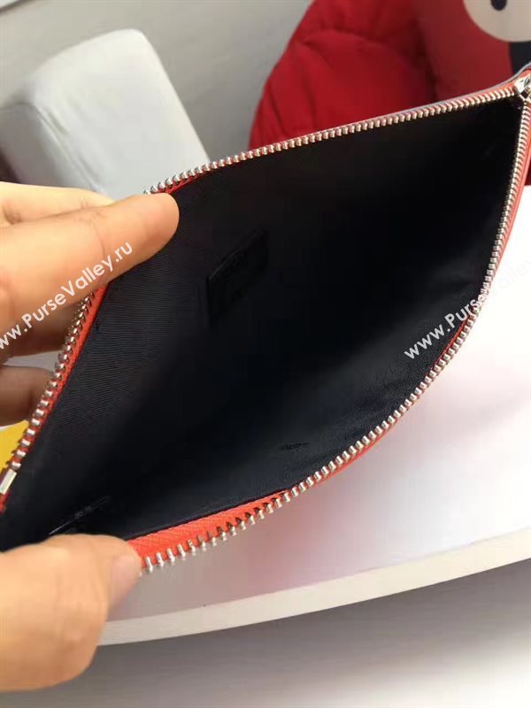 Fendi clutch white red bag 5587