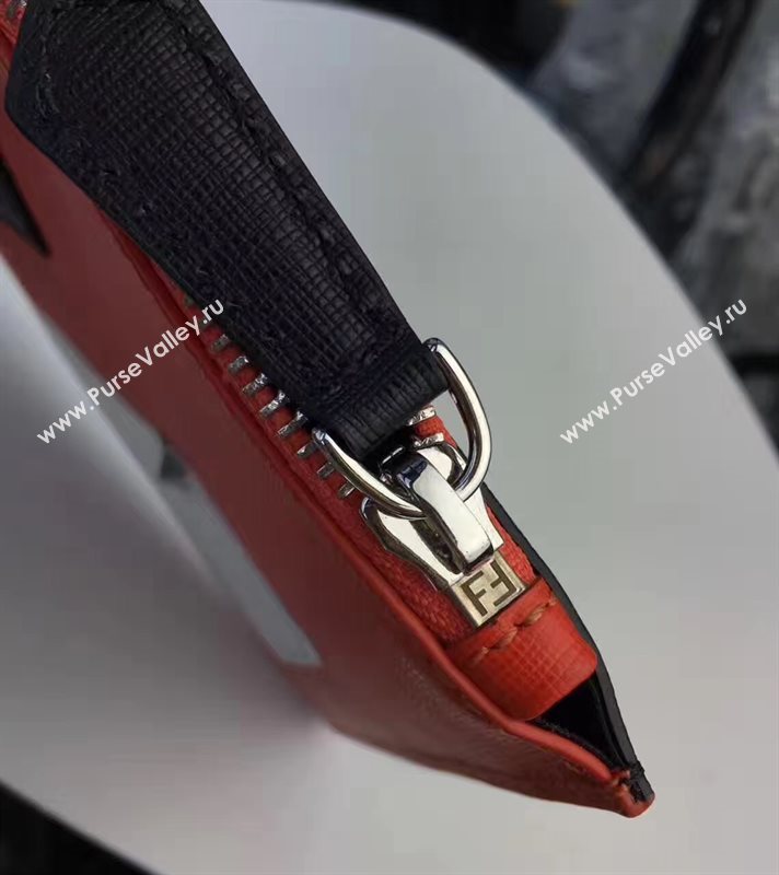 Fendi clutch white red bag 5587