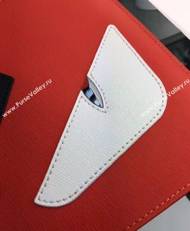 Fendi clutch white red bag 5587