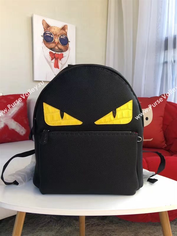 Fendi large monster backpack yellow black bag 5591