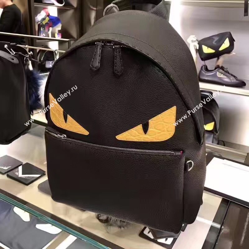 Fendi large monster backpack yellow black bag 5591
