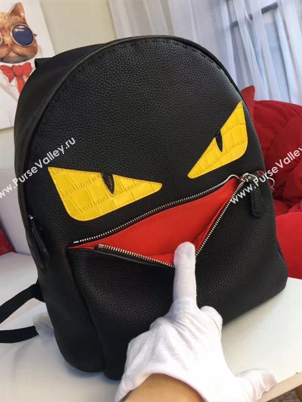 Fendi large monster backpack yellow black bag 5591