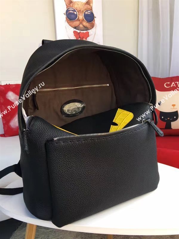 Fendi large monster backpack yellow black bag 5591