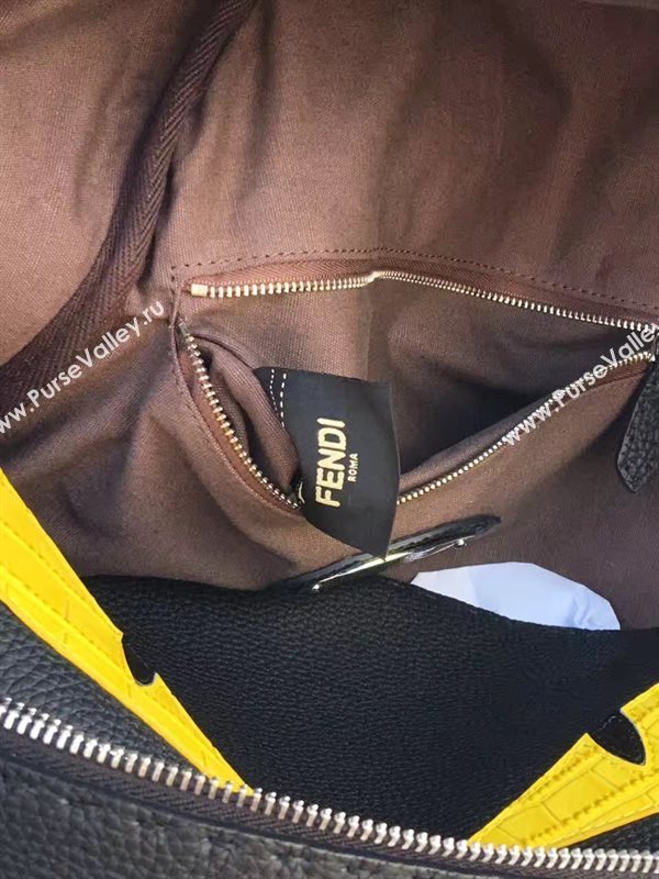Fendi large monster backpack yellow black bag 5591