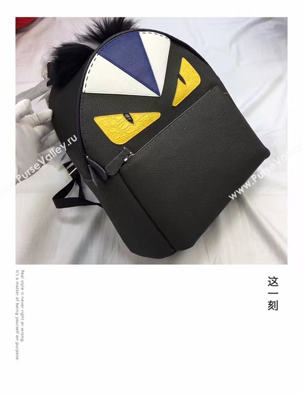 Fendi large monster backpack black tri bag 5593
