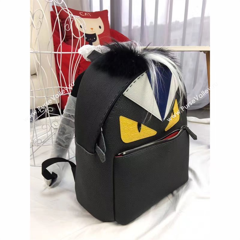 Fendi large monster backpack black tri bag 5593