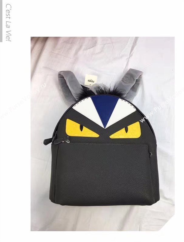 Fendi large monster backpack black tri bag 5593