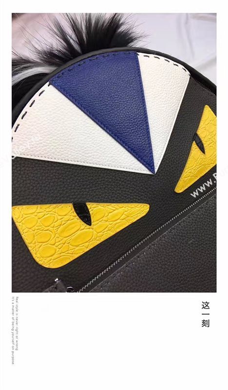 Fendi large monster backpack black tri bag 5593