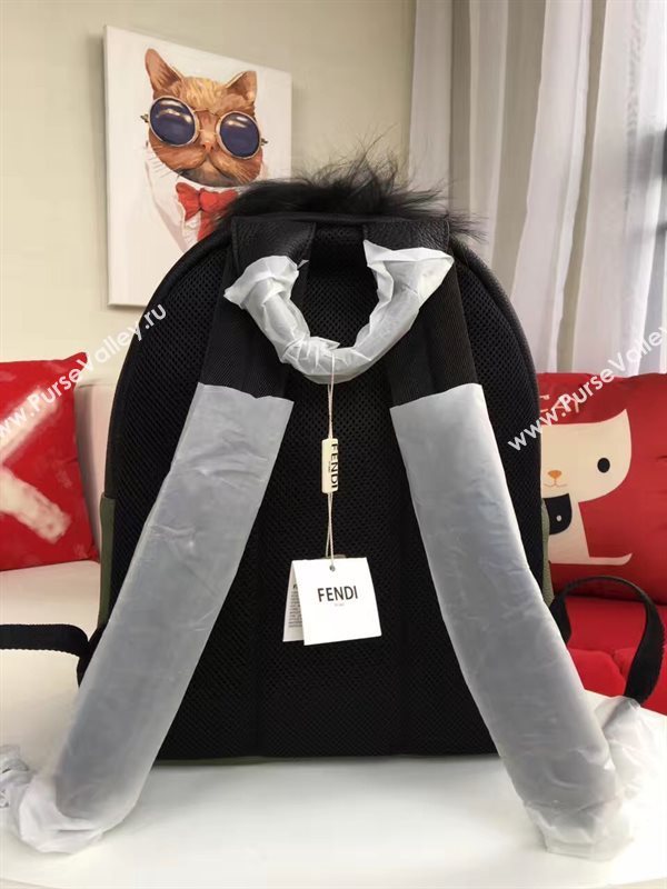 Fendi large monster backpack white green bag 5594