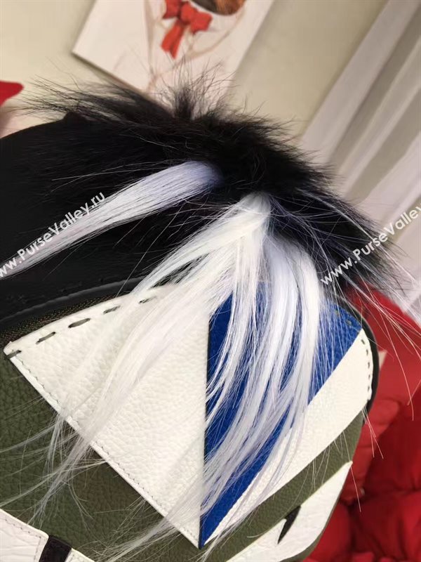 Fendi large monster backpack white green bag 5594