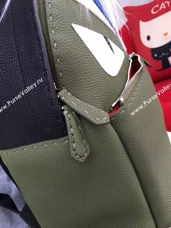 Fendi large monster backpack white green bag 5594