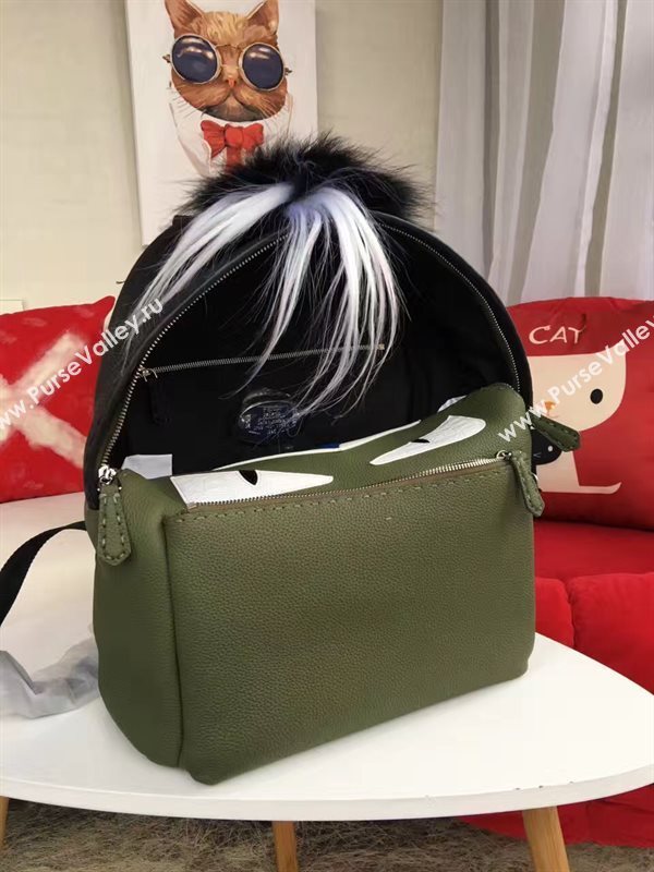 Fendi large monster backpack white green bag 5594