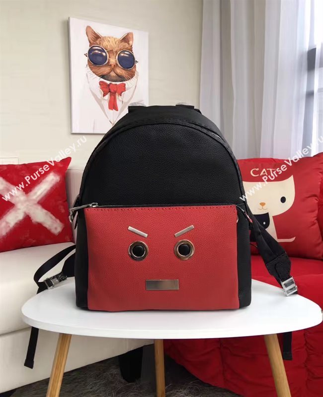 Fendi large monster backpack black red v bag 5596