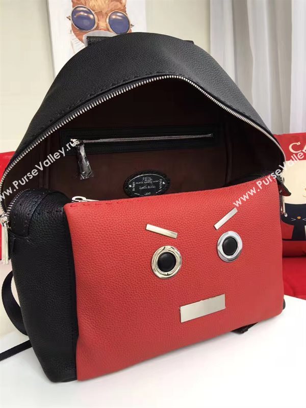 Fendi large monster backpack black red v bag 5596