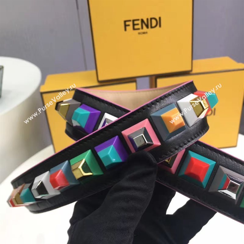 Fendi strap you black tan rainbow 5504