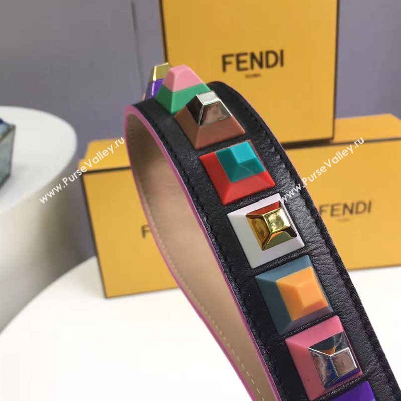 Fendi strap you black tan rainbow 5504