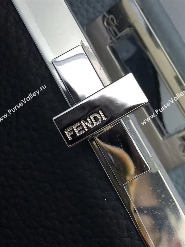 Fendi large peekaboo gray leather grain bag 5524