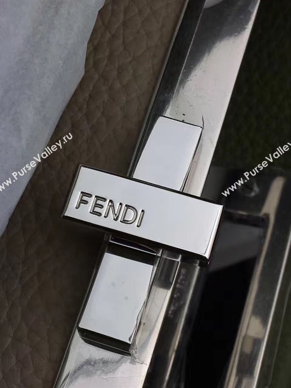 Fendi large grain leather peekaboo green bag 5527