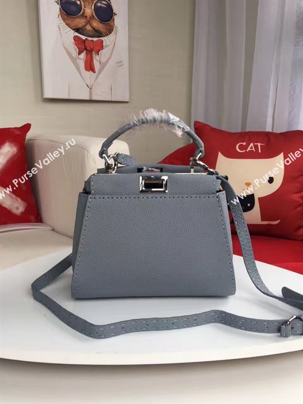 Fendi mini caviar peekaboo gray bag 5530