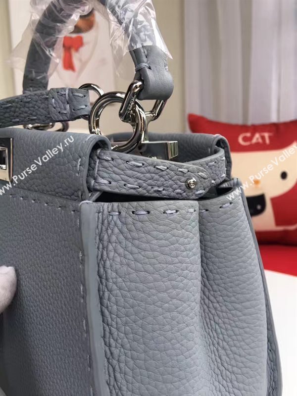 Fendi mini caviar peekaboo gray bag 5530