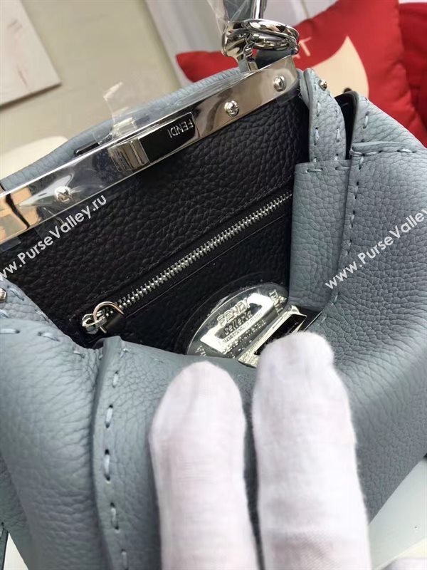 Fendi mini caviar peekaboo gray bag 5530