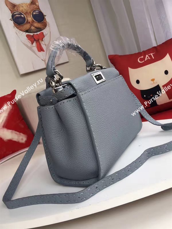 Fendi mini caviar peekaboo gray bag 5530