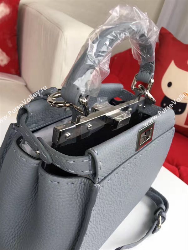 Fendi mini caviar peekaboo gray bag 5530