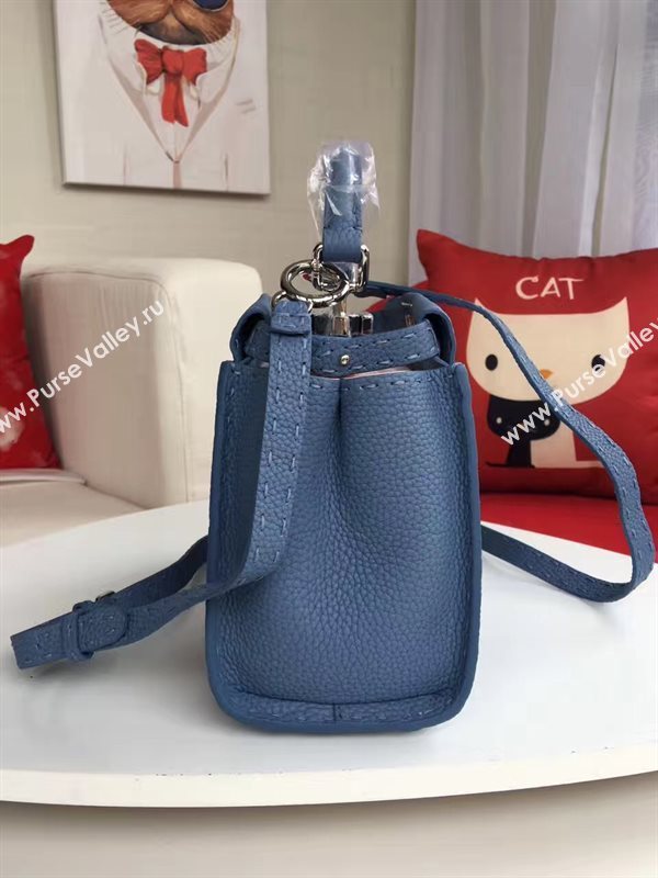 Fendi mini caviar light peekaboo blue bag 5531