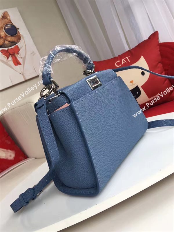 Fendi mini caviar light peekaboo blue bag 5531