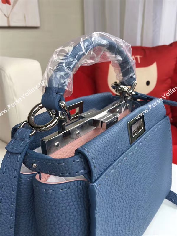 Fendi mini caviar light peekaboo blue bag 5531