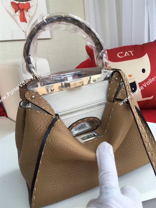 Fendi mini tan peekaboo caviar bag 5532