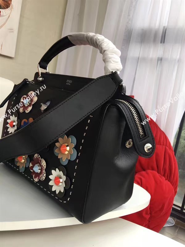 Fendi shoulder tote black flower v bag 5538