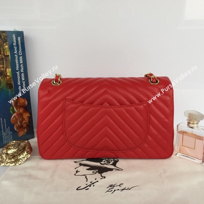 Chanel 1112 leather classic flap handbag red bag 5645