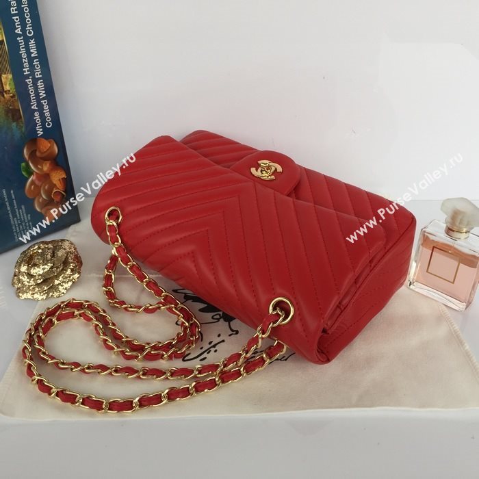 Chanel 1112 leather classic flap handbag red bag 5645