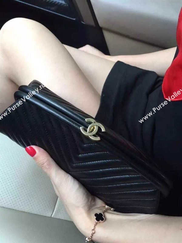 Chanel 35487 small clutch handbag black bag 5647