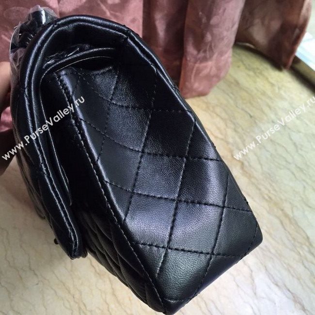 Chanel 1112 leather classic flap handbag black bag 5648
