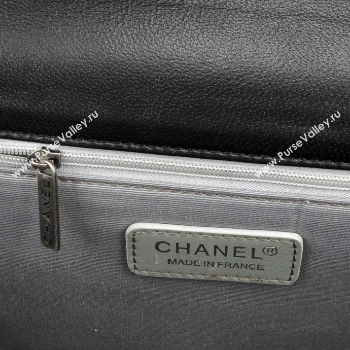 Chanel 67087 leather large le boy handbag black bag 5653