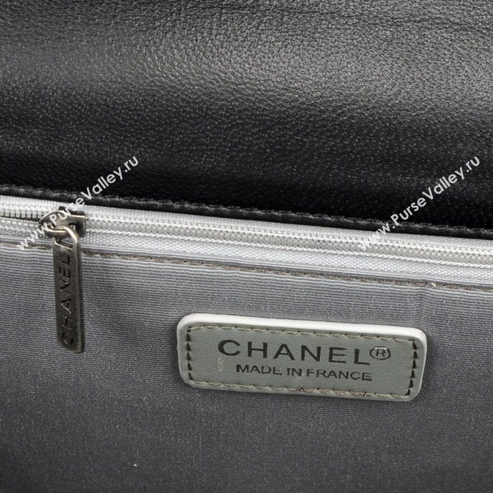 Chanel 67087 leather large le boy handbag black bag 5653