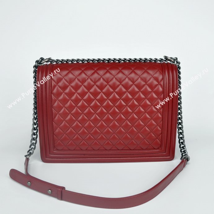 Chanel 67087 leather large le boy handbag wine bag 5655