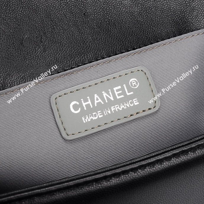 Chanel 67086 leather medium le boy handbag black bag 5656