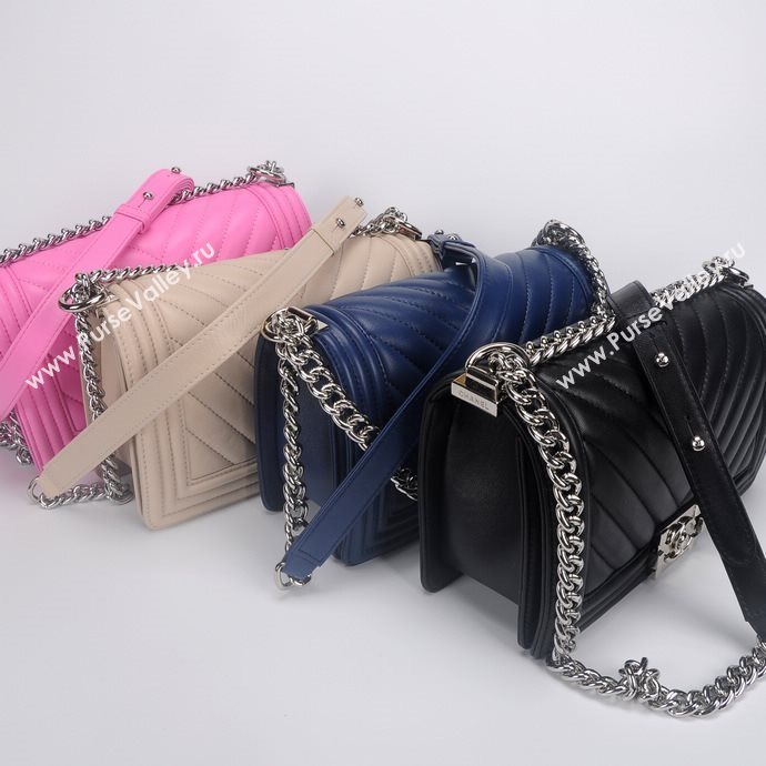 Chanel 67086 leather medium le boy handbag black bag 5656