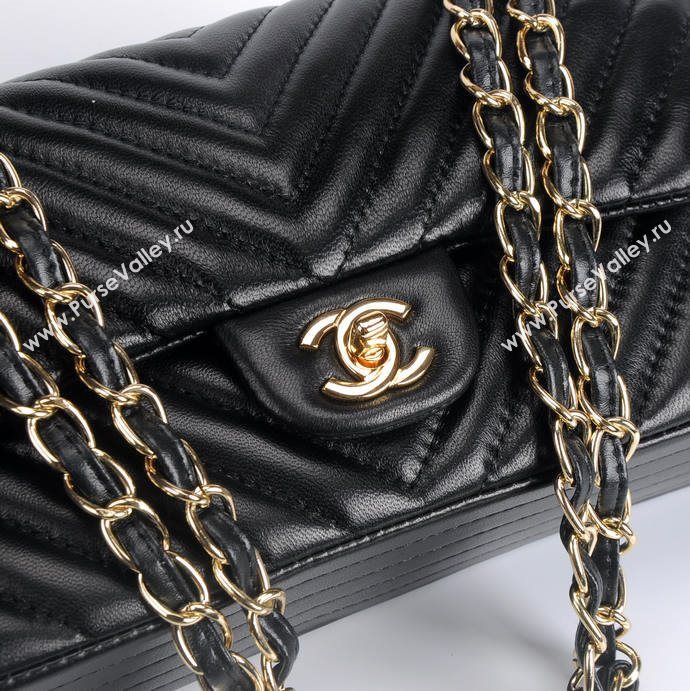 Chanel 1112 leather classic flap handbag black bag 5657