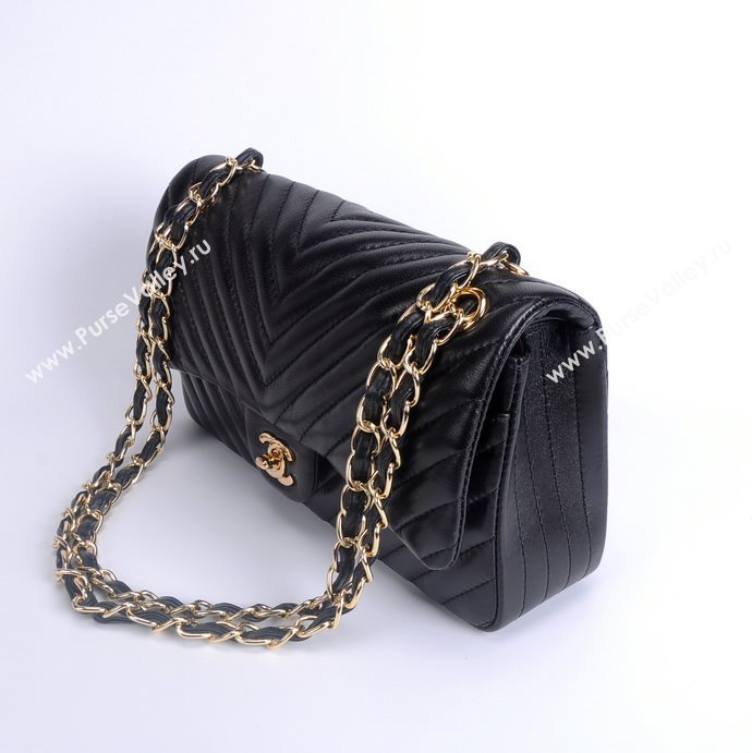 Chanel 1112 leather classic flap handbag black bag 5657