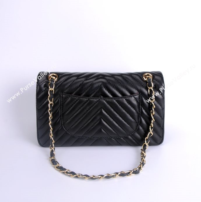 Chanel 1112 leather classic flap handbag black bag 5657