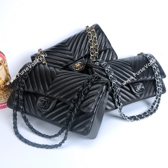 Chanel 1112 leather classic flap handbag black bag 5658