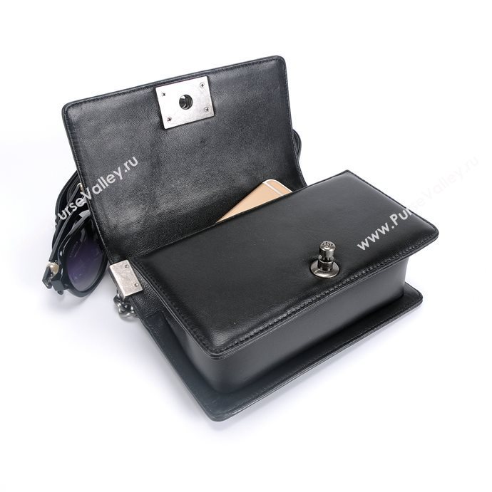 Chanel 67085 leather small le boy handbag black bag 5659