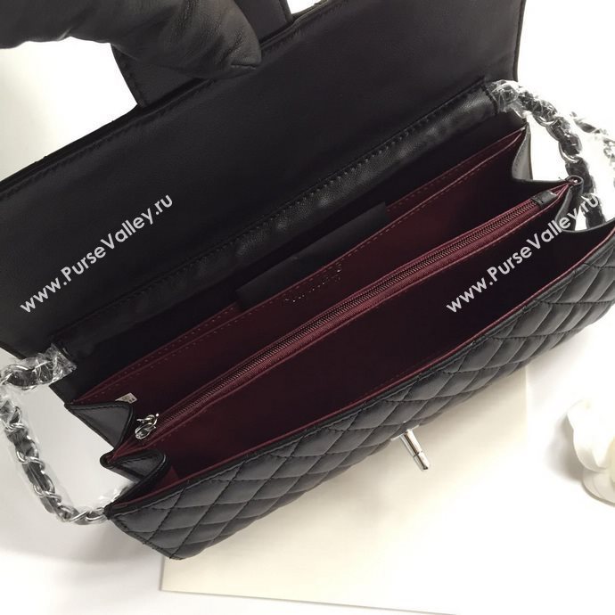 Chanel 80041 small tote shoulder handbag black bag 5664