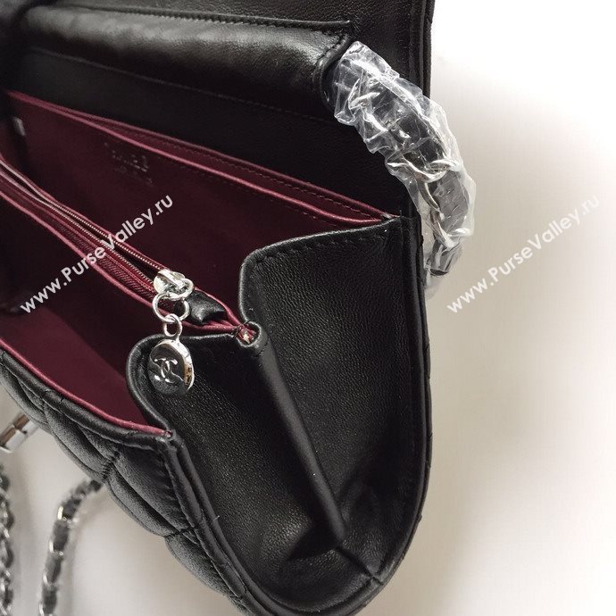 Chanel 80041 small tote shoulder handbag black bag 5664