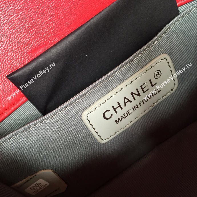 Chanel 67085 small le boy handbag red bag 5665