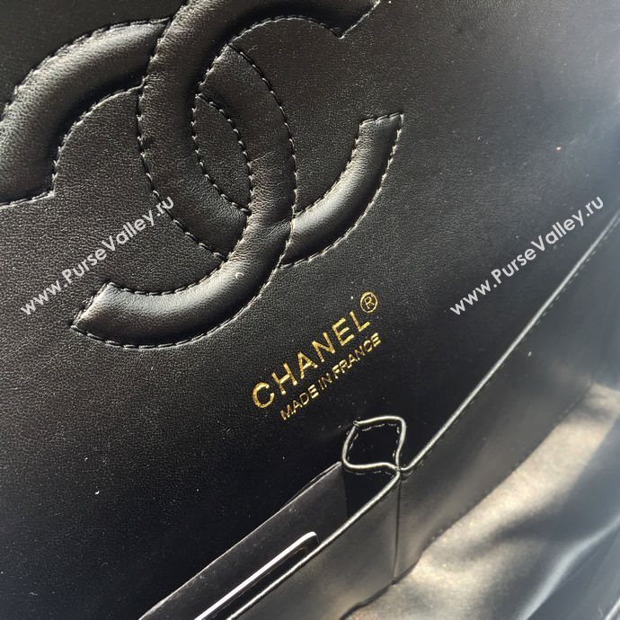 Chanel 1112 caviar leather classic flap handbag black bag 5666
